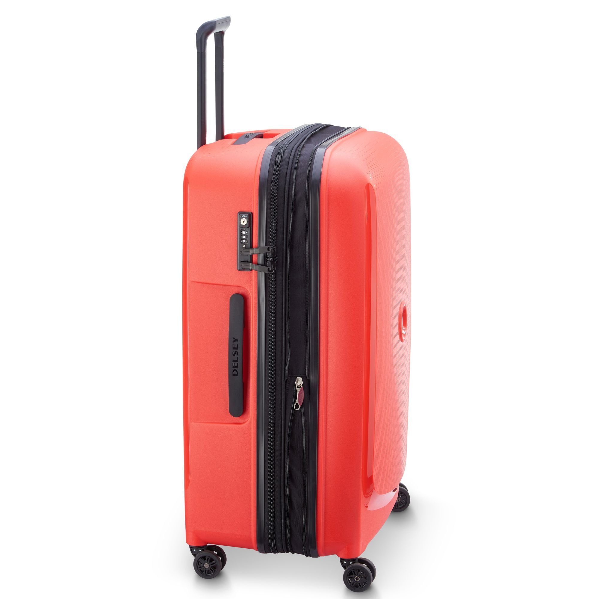 Delsey blasses Belmont Plus, rot Hartschalen-Trolley 4 Rollen, Polypropylen