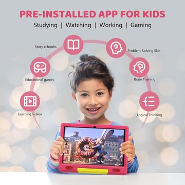 Cheerjoy für KinderSD-Erweiterung Mit 5000 mAh, WLAN Tablet (10", 64 GB, Android 13, Bluetooth, Dual-Kamera, Kinder-Tablet mit Schutzhülle)