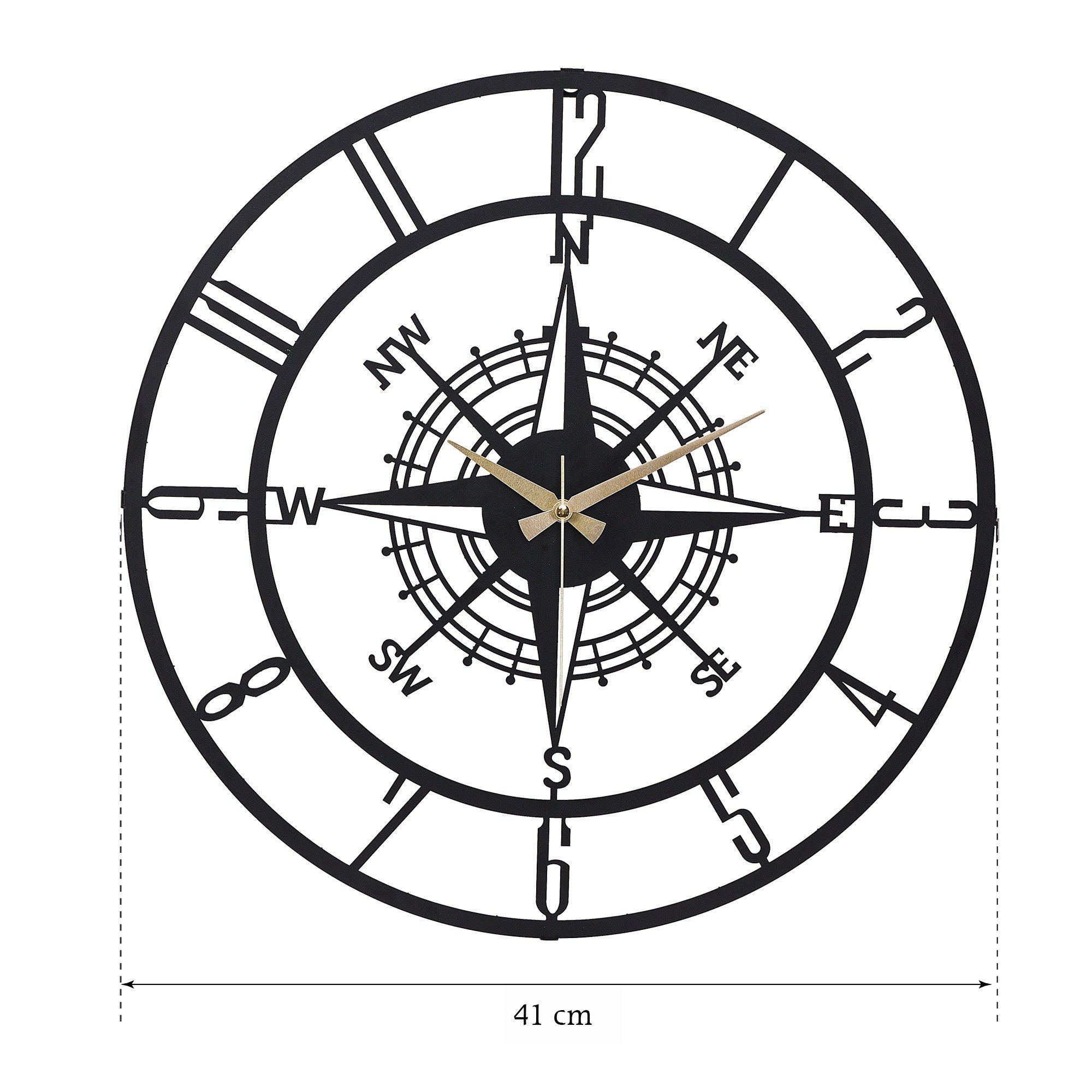 Wallity Wanduhr 100% METAL, 41 x 41 cm N1186