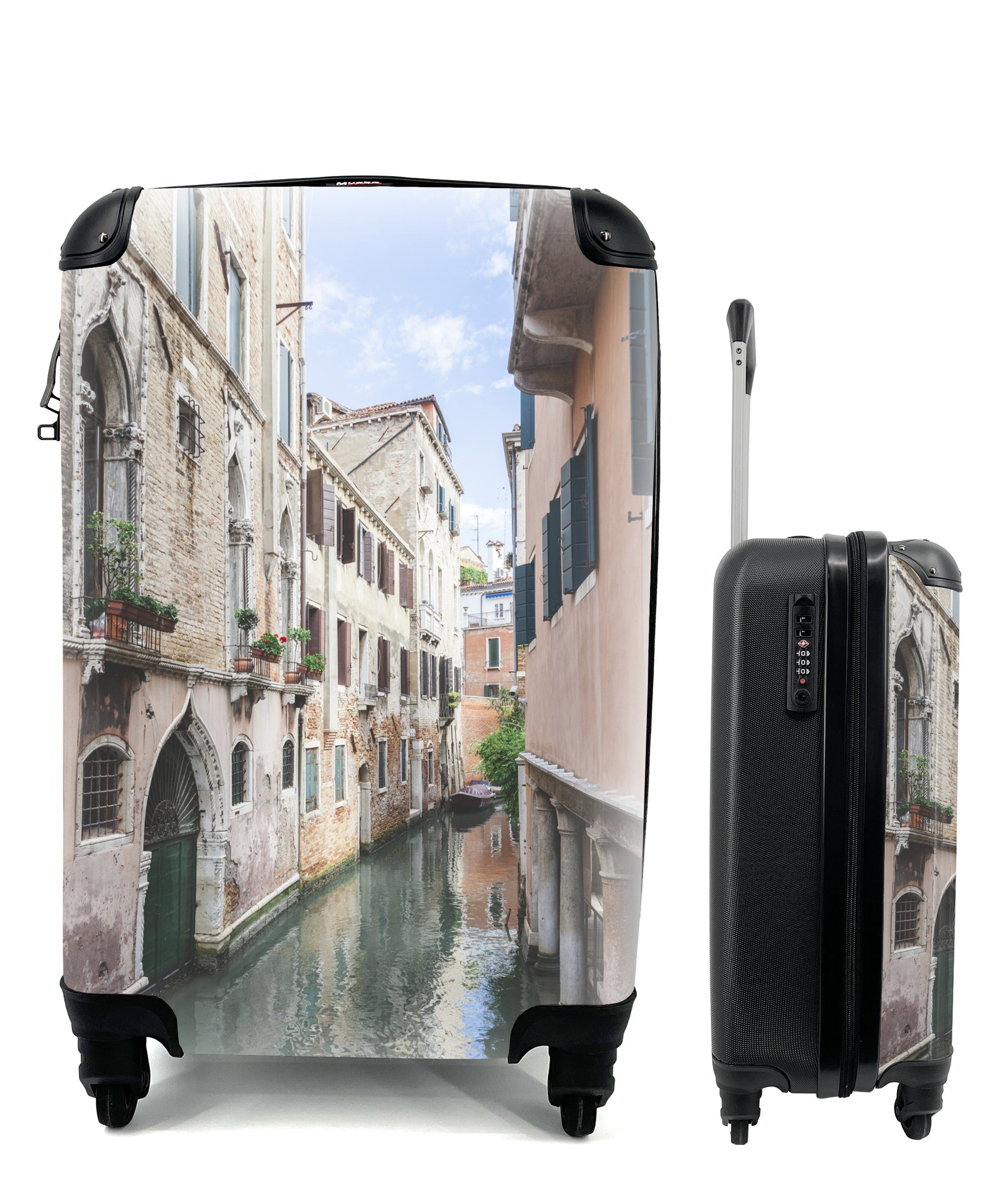 Ferien, mit - Venedig MuchoWow Reisetasche Handgepäck Reisekoffer Trolley, für - Italien Handgepäckkoffer Kanal, 4 Rollen, rollen,