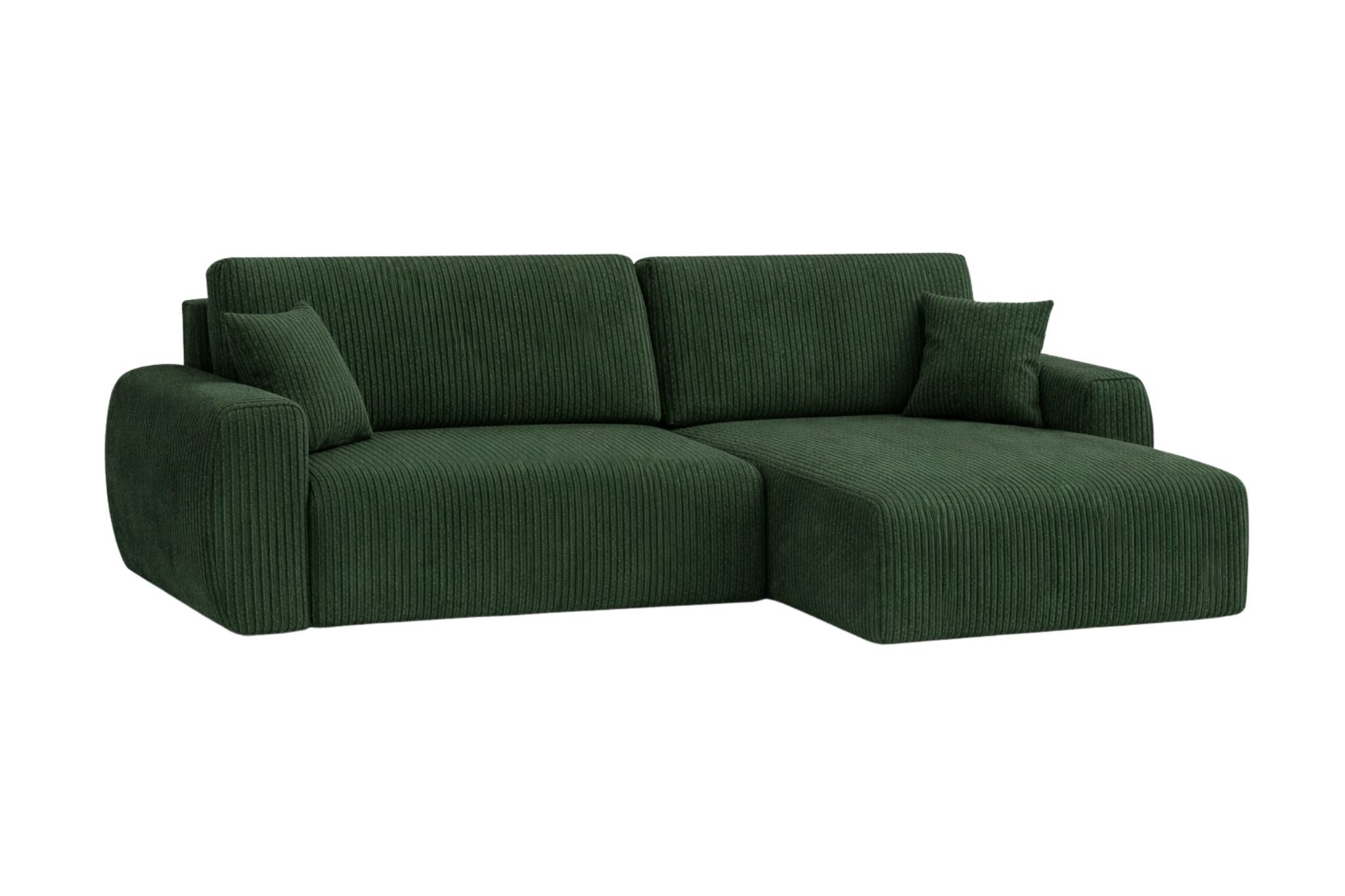 Kaiser Möbel Ecksofa mit Schlaffunktion und Bettkasten Ariel XL Cordstoff POSO, pflegeleichter Cordstoff,große Liegefläche,ausziehbar