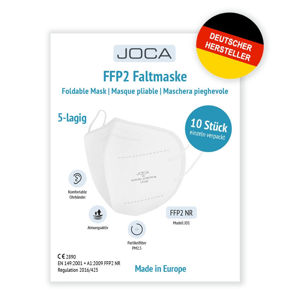 Joca Dental Mund-Nasen-Maske Joca FFP2 Maske JD1, weiß (10er Box)