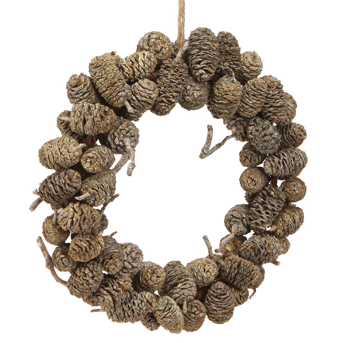 Trockenblume Erlenzapfen Dekokranz zum Hängen für Tür und Wand, Florists Products, Höhe 29 cm