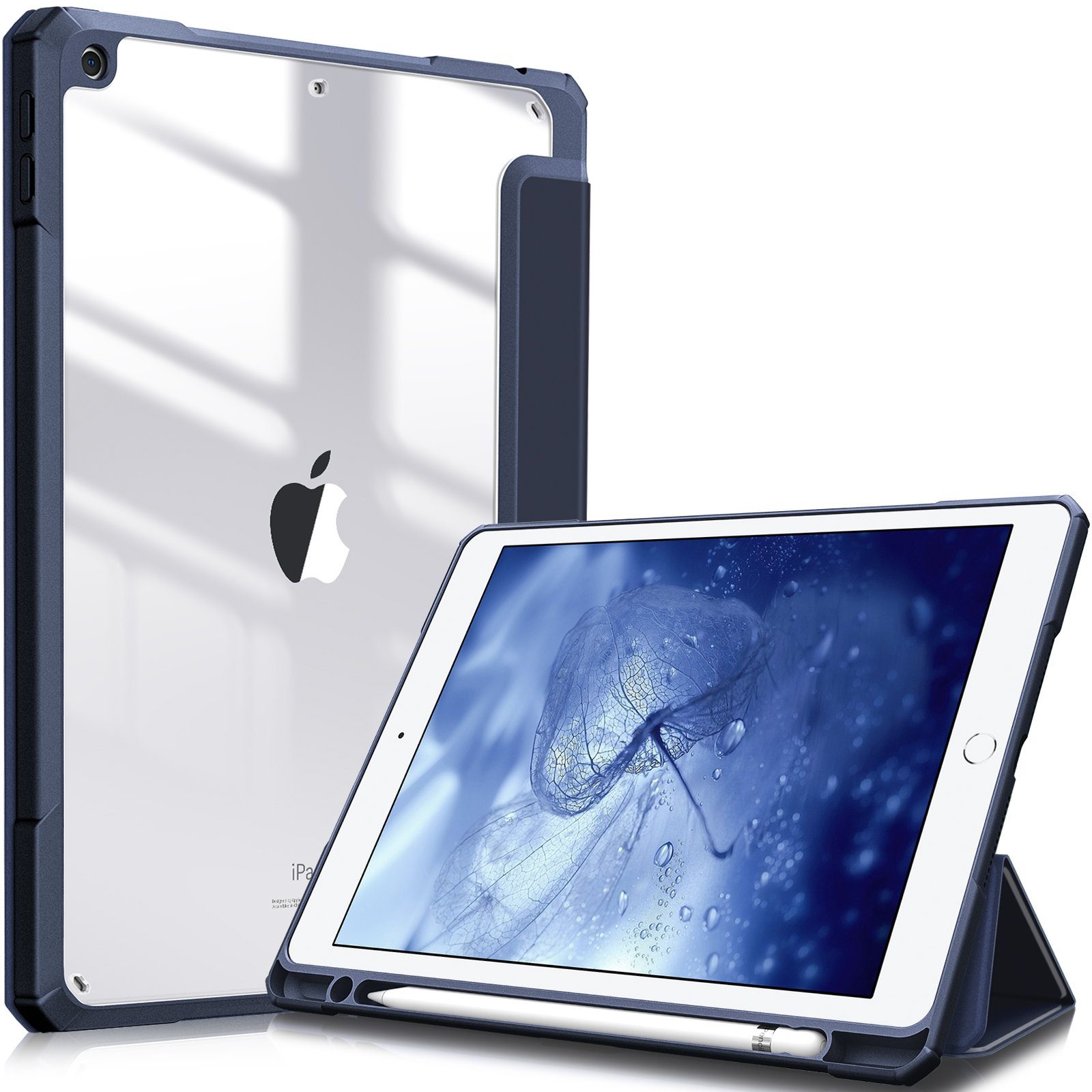 Fintie Tablet-Hülle Hybrid Hülle für 10.2 Zoll iPad 9. Gen 2021/8. Gen 2020/7. Gen 2019, mit Stifthalter - Stoßfeste Schutzhülle mit transparenter Hartschale
