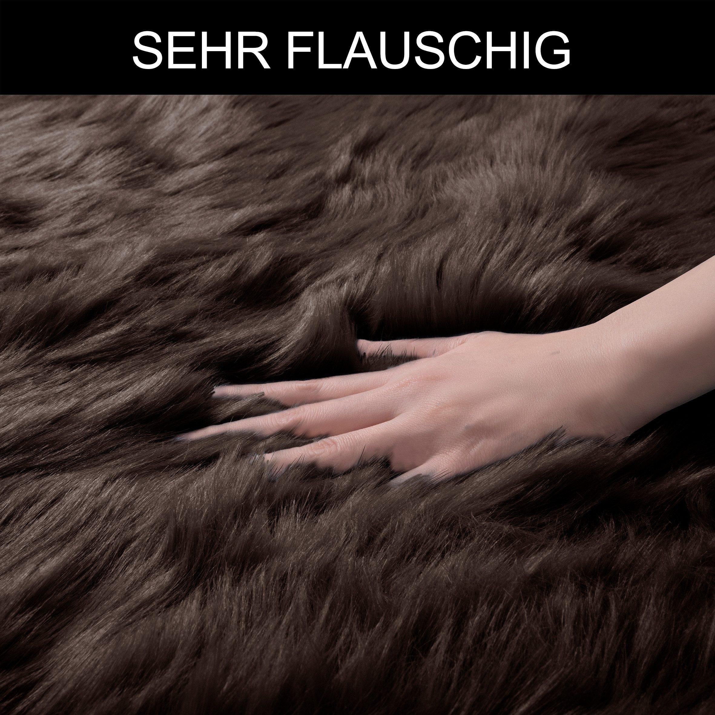 OTTO home Hochflor-Teppich Valeria, Fellteppich, kuschelig, flauschig, fellförmig, Höhe: 60 mm, Kunstfell, weiche Teppiche, Wohnzimmer, Schlafzimmer, Esszimmer