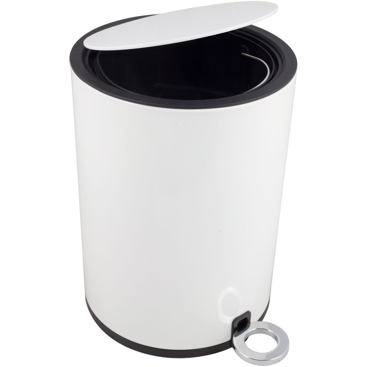 Euroshowers GmbH Kosmetikeimer Poppis Weiß 3 l Ø 18,5 cm, mit Pedal und soft-close Deckel
