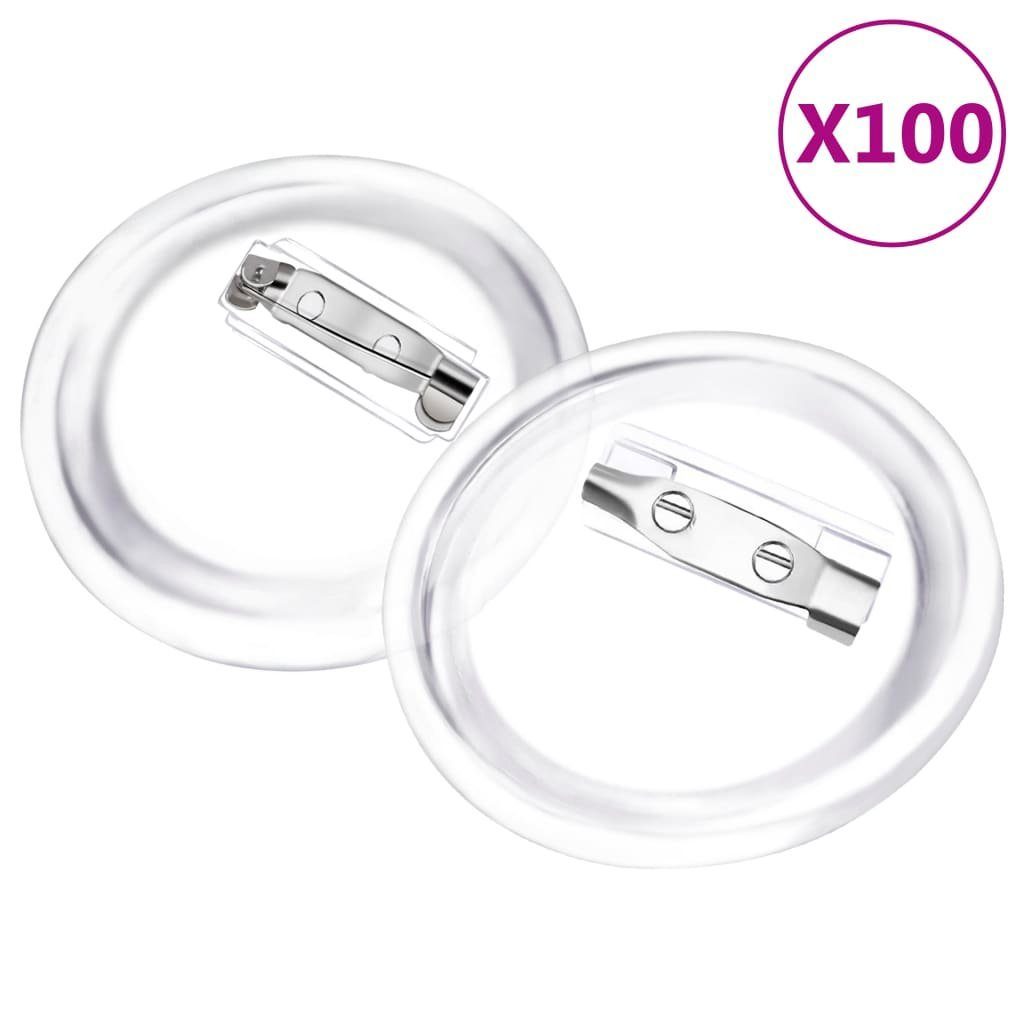 vidaXL Button Set Button-Set mit Anstecknadel 100 Stk. Acryl 37 mm