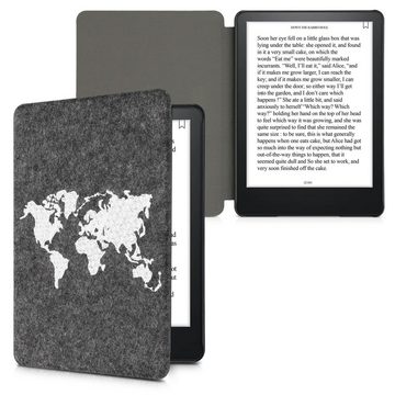 kwmobile E-Reader-Hülle Hülle für Amazon Kindle Paperwhite 11. Generation 2021, Filz Stoff eReader Schutzhülle - Flip Cover Case