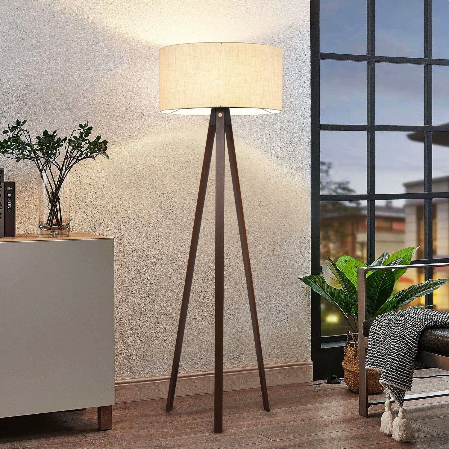 Opviq Stehlampe,Beige, Напольные светильники, 21 x 38 cm, Leuchtmittel austauschbar, ohne Leuchtmittel, Robust & Langlebig
