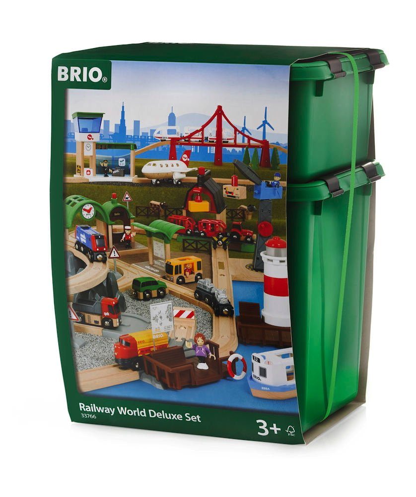 BRIO® Spielzeugeisenbahn-Set World Eisenbahn Großes Premium Set in Kunststoffbox 106 Teile 33766