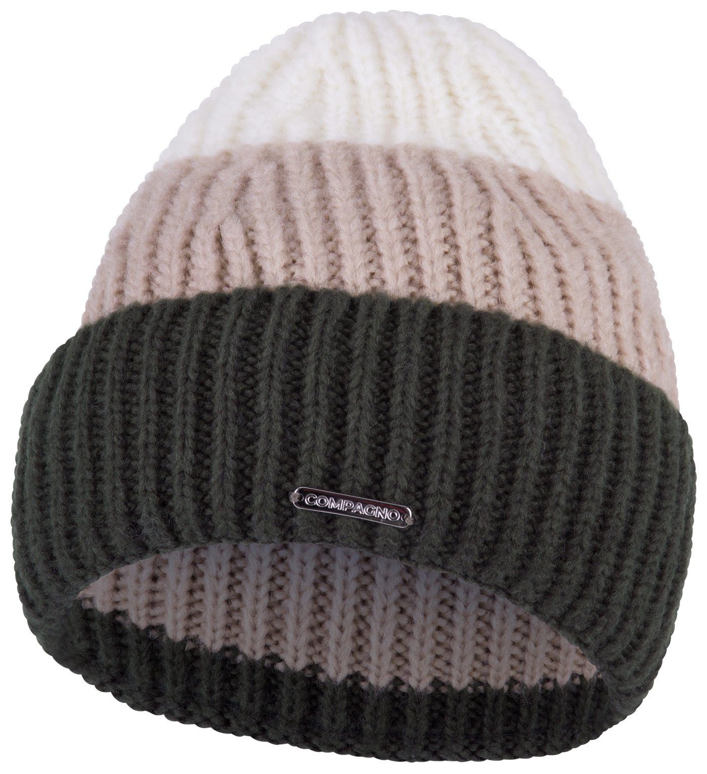 compagno Strickmütze (1-St) Klassische Beanie Wintermütze Strickmütze Damen mit breiter Krempe