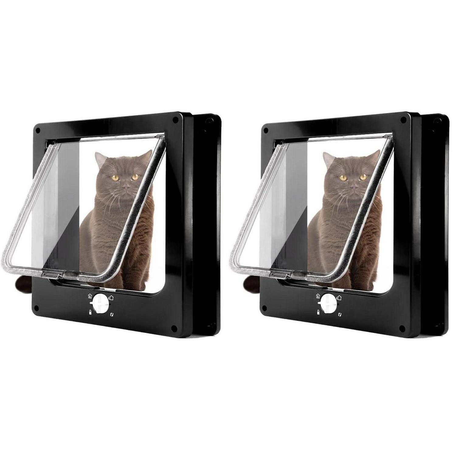 LuxusKollektion Katzenklappe Katzenklappe 4-Wege Magnet L Schwarz