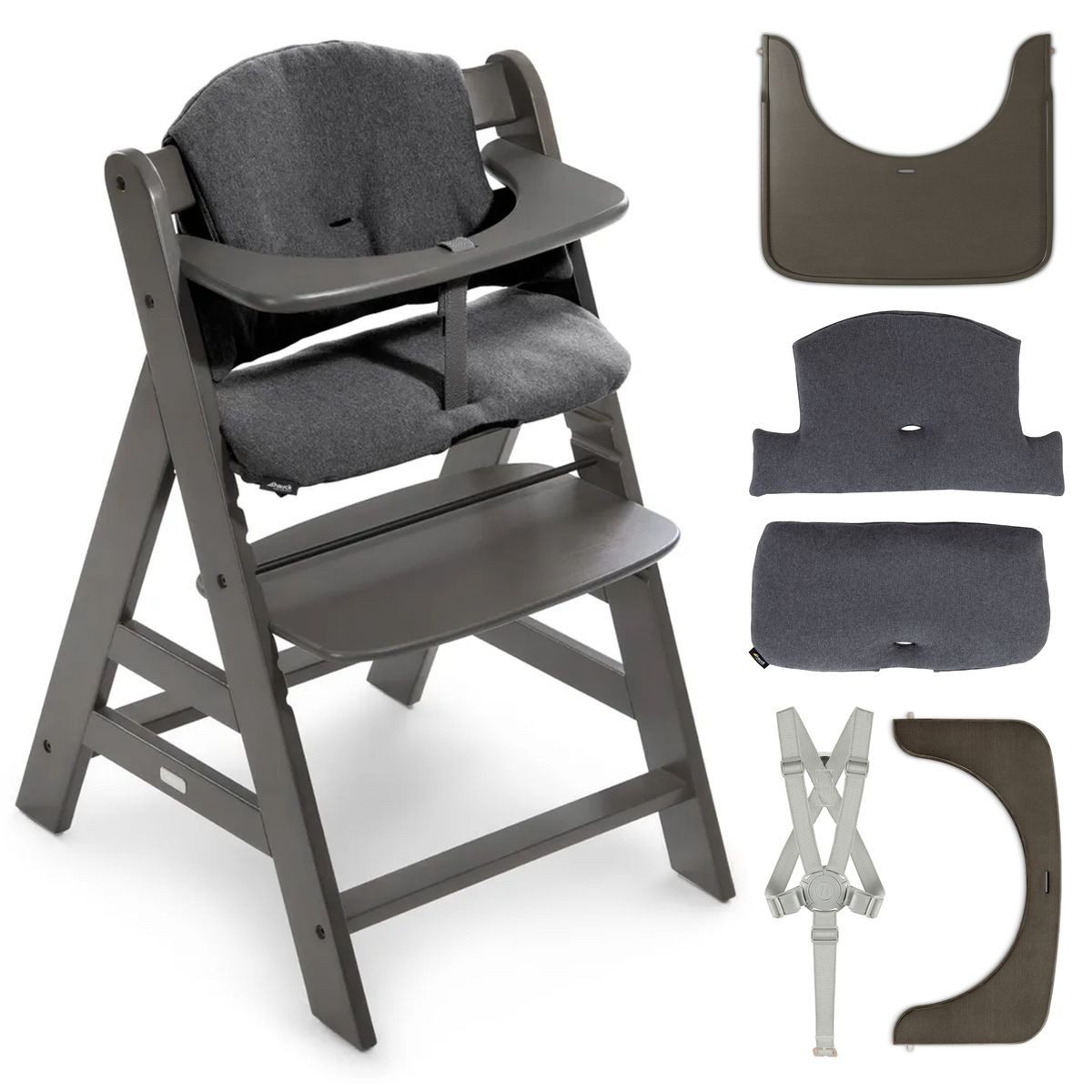 Hauck Hochstuhl Alpha Charcoal Selectline, Mitwachsender günstig online kaufen