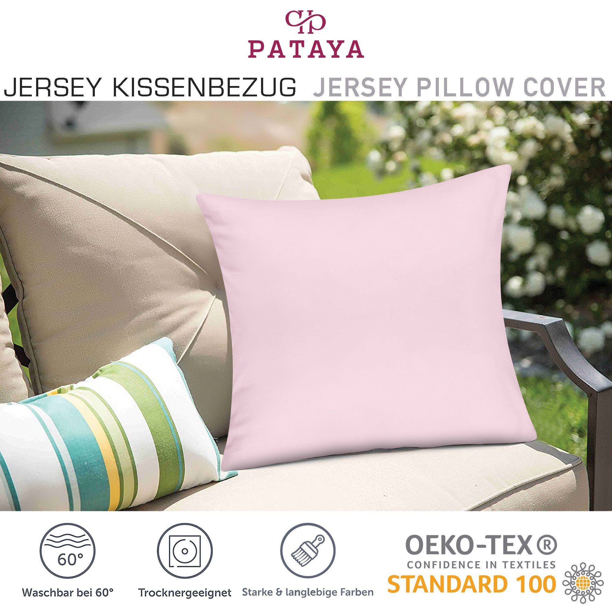 Pataya Kissenbezug 100% Baumwolle, weiche Kopfkissenbezug, Kissenhülle, Kissenbezüge, (2 Stück), Weich und Atmungsaktiv, Jersey, 140 g/m² – Bild 5 von 5