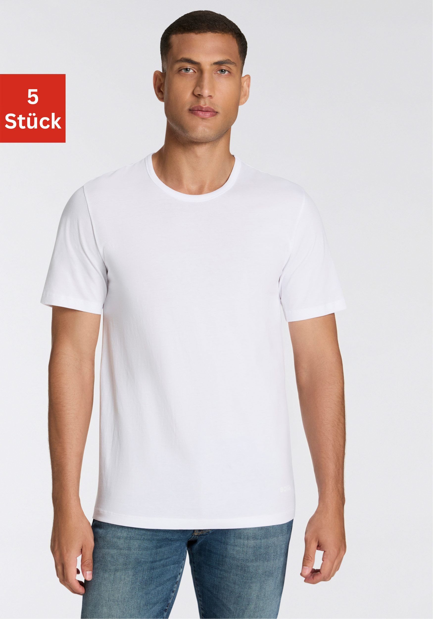 BOSS T-Shirt 5 Pack Authentic (5-tlg) Basic, Rundhals Sparpackung Set Logo