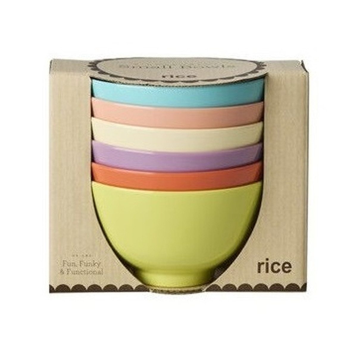 rice Müslischüssel Melamin Schüssel Set 6er bunt Ø11 cm 300 ml spülmaschinengeeignet