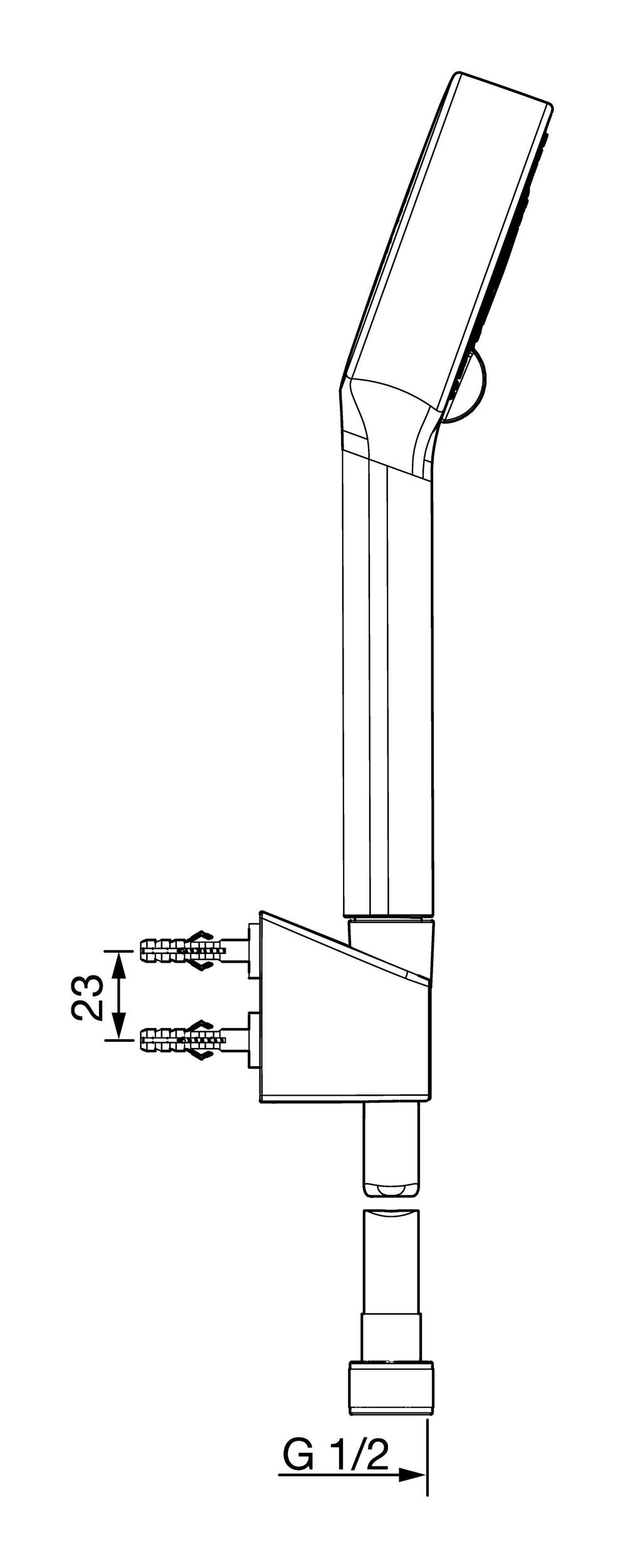 Thumbnail - HANSA Handbrause Hansabasicjet Set, Für Wannen-Batterien 3-strahlig Brausekopf Ø 95 mm