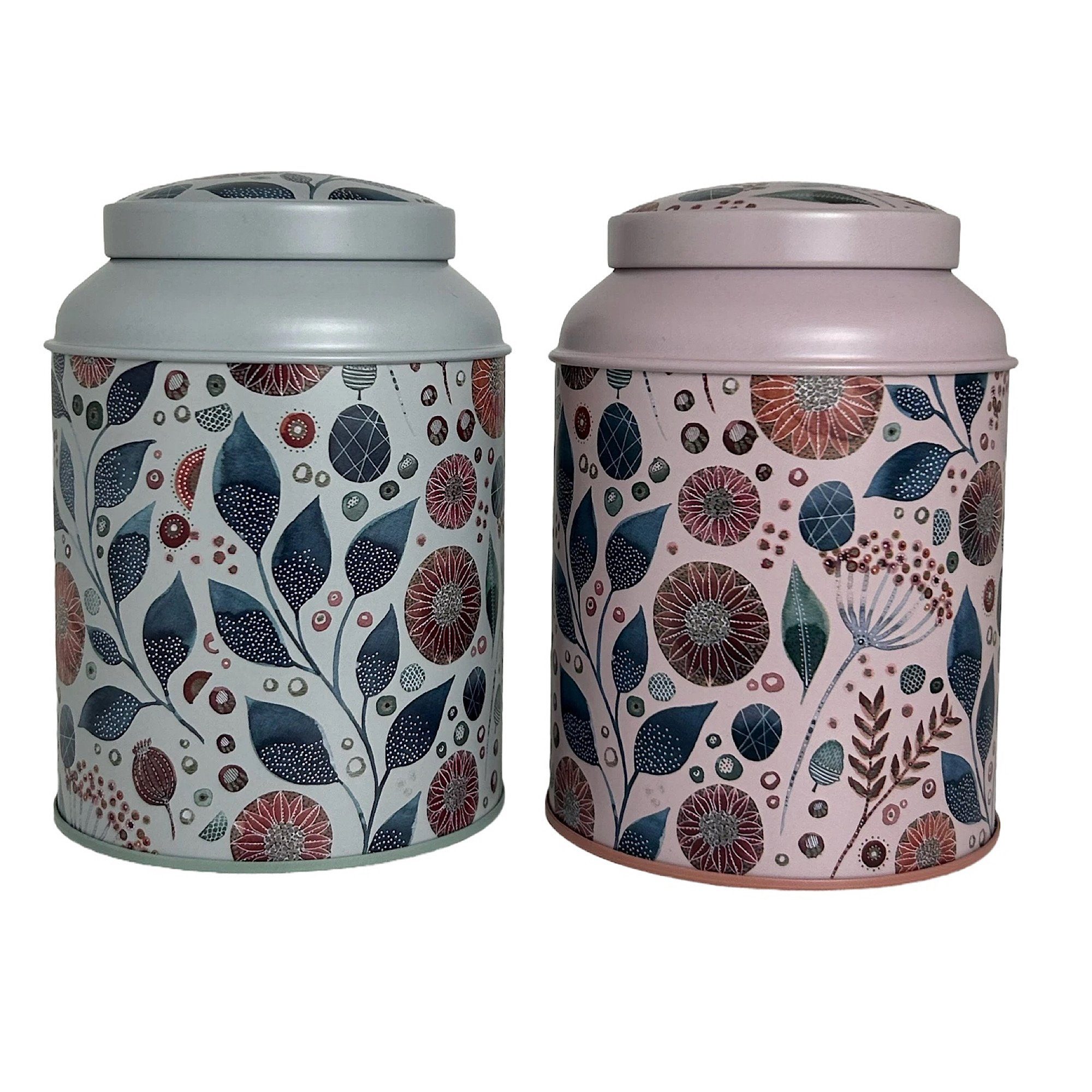 Teedose Dose je 175g - 2er Set - mit Motiven aufwendig lackiert