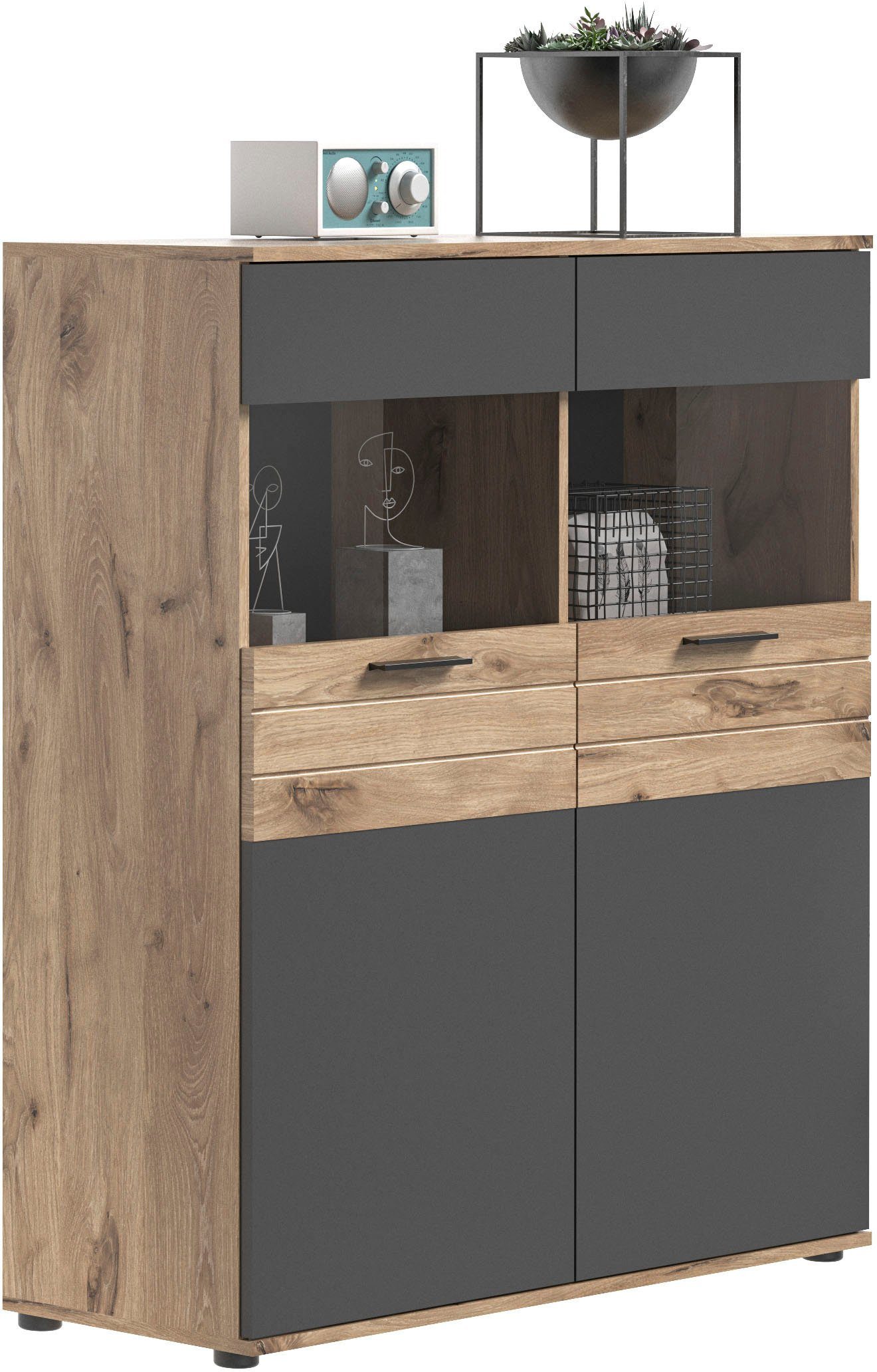 Home affaire Vitrine Riga Höhe 122 cm