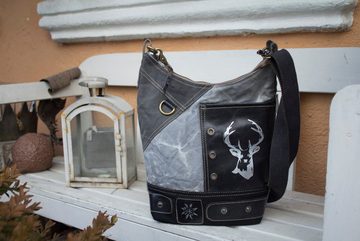 Domelo Umhängetasche Trachtentasche Oktoberfest Tasche Dirndltasche mit Hirsch Aufdruck, Aus recycelten Materialien