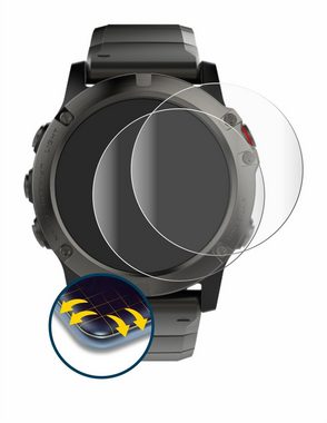 BROTECT Full-Screen Schutzfolie für Garmin Fenix 5X (51 mm), Displayschutzfolie, 2 Stück, 3D Curved klar