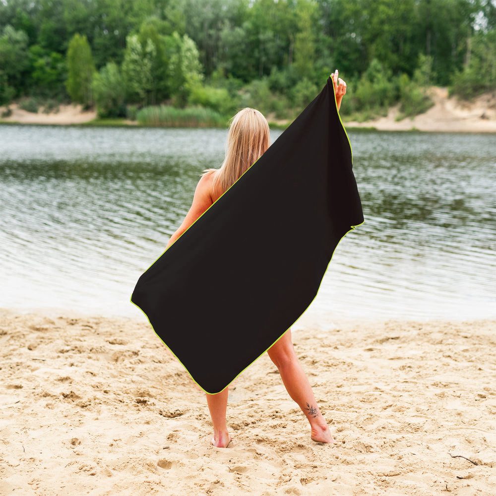 Nils Reisehandtuch Sporthandtuch Badetuch Mikrofasertuch (Mikrofaser, 70.0x140.0 cm, Spar-Set, 1-tlg., 140 x 70 cm saugfähig, saugfähig, schnelltrocknend, gesäumt, 208 g)