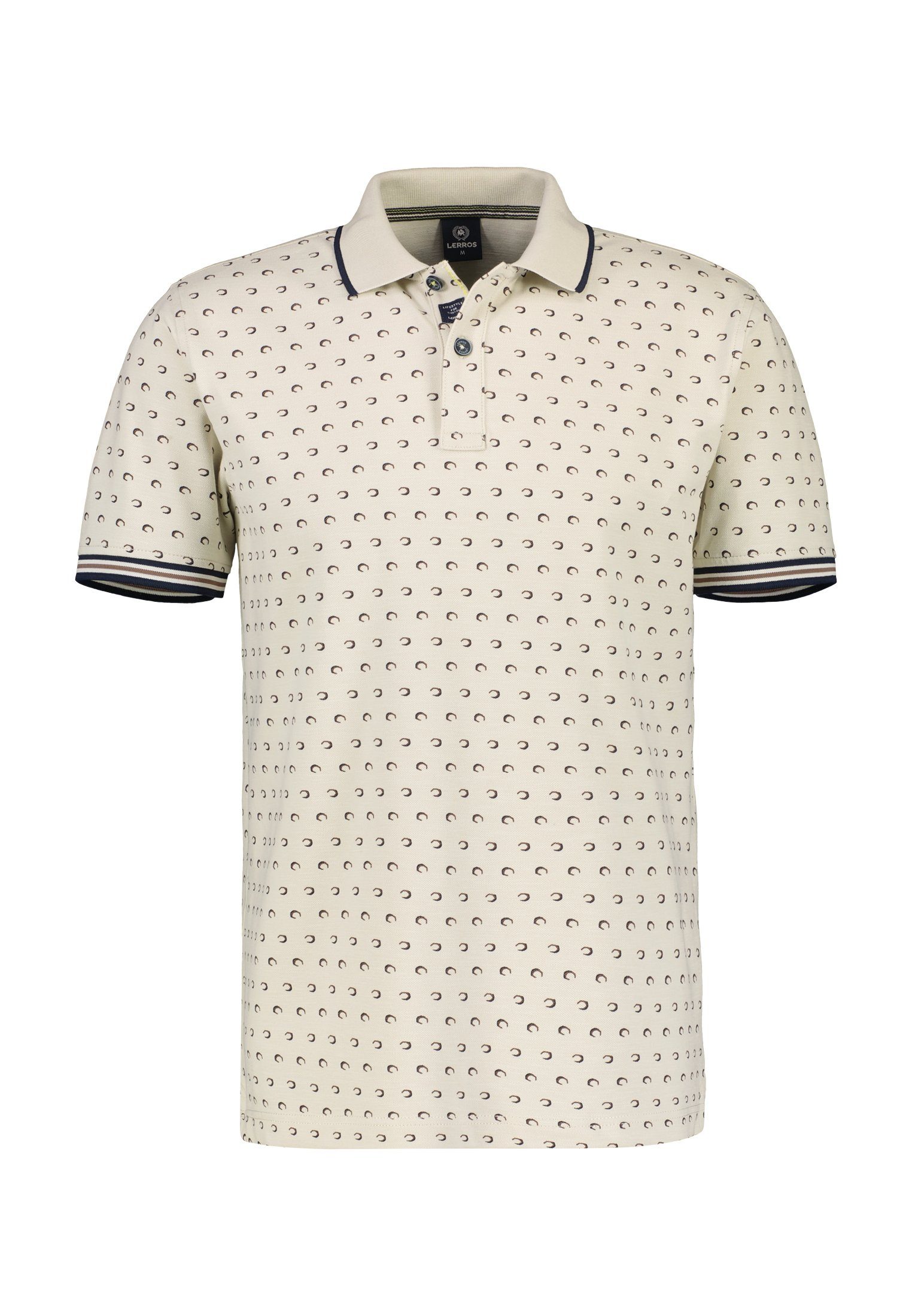 LERROS Poloshirt LERROS Poloshirt, Piqué mit AOP PALE BEIGE