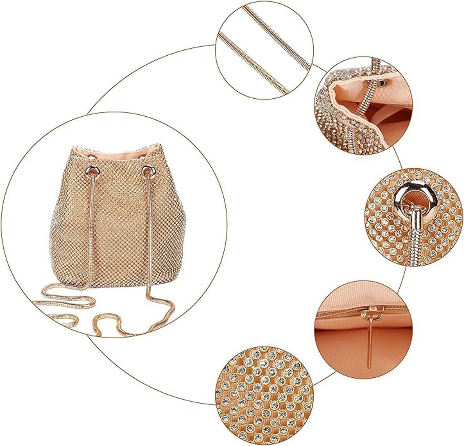 Bextsrack Clutch Abendtasche für Damen, kleine Umhängetasche, Kupplung für Zeremonie