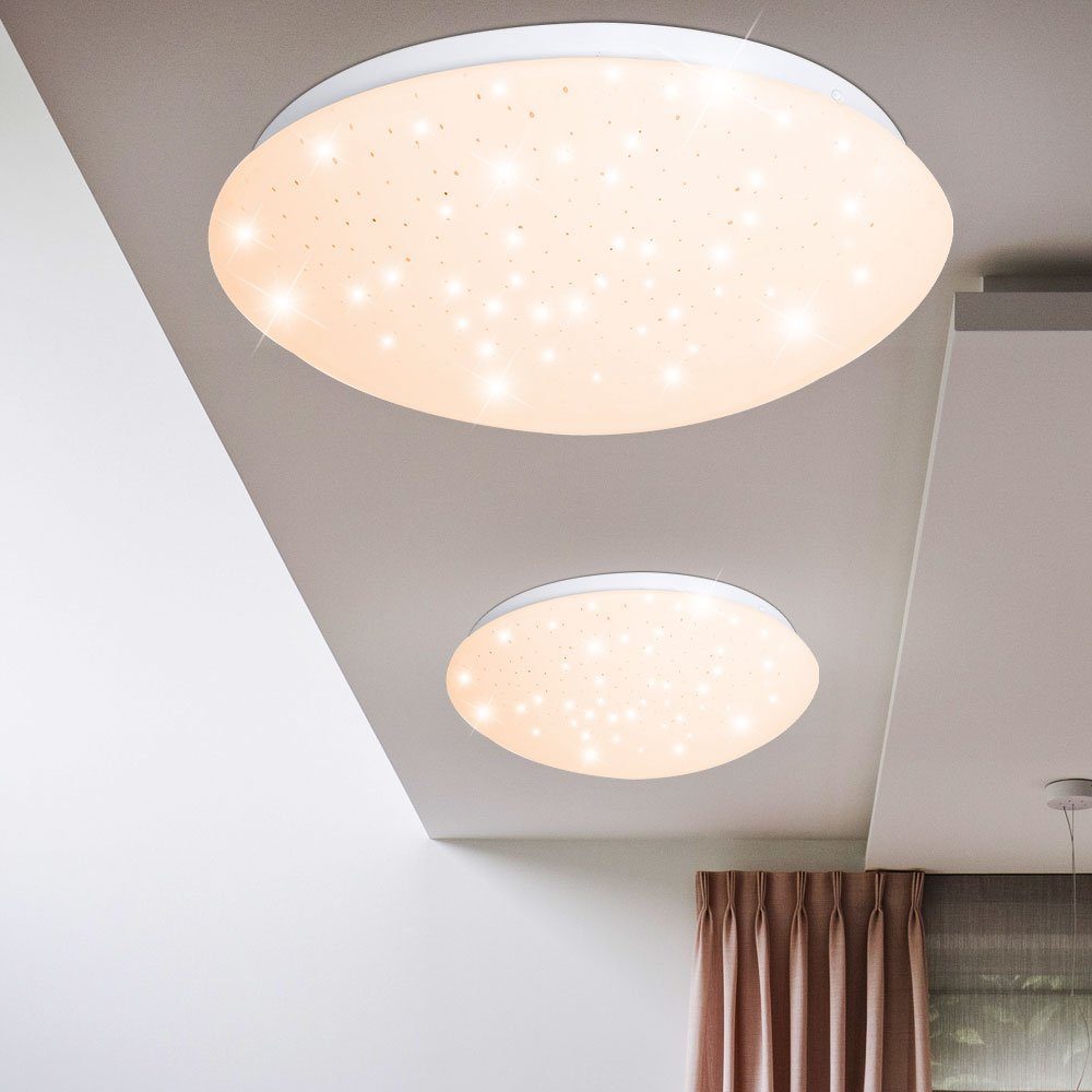 etc-shop LED Deckenleuchte, LED-Leuchtmittel fest verbaut, Warmweiß, 2er Set LED Decken Lampen Wohn Schlaf Zimmer Beleuchtung