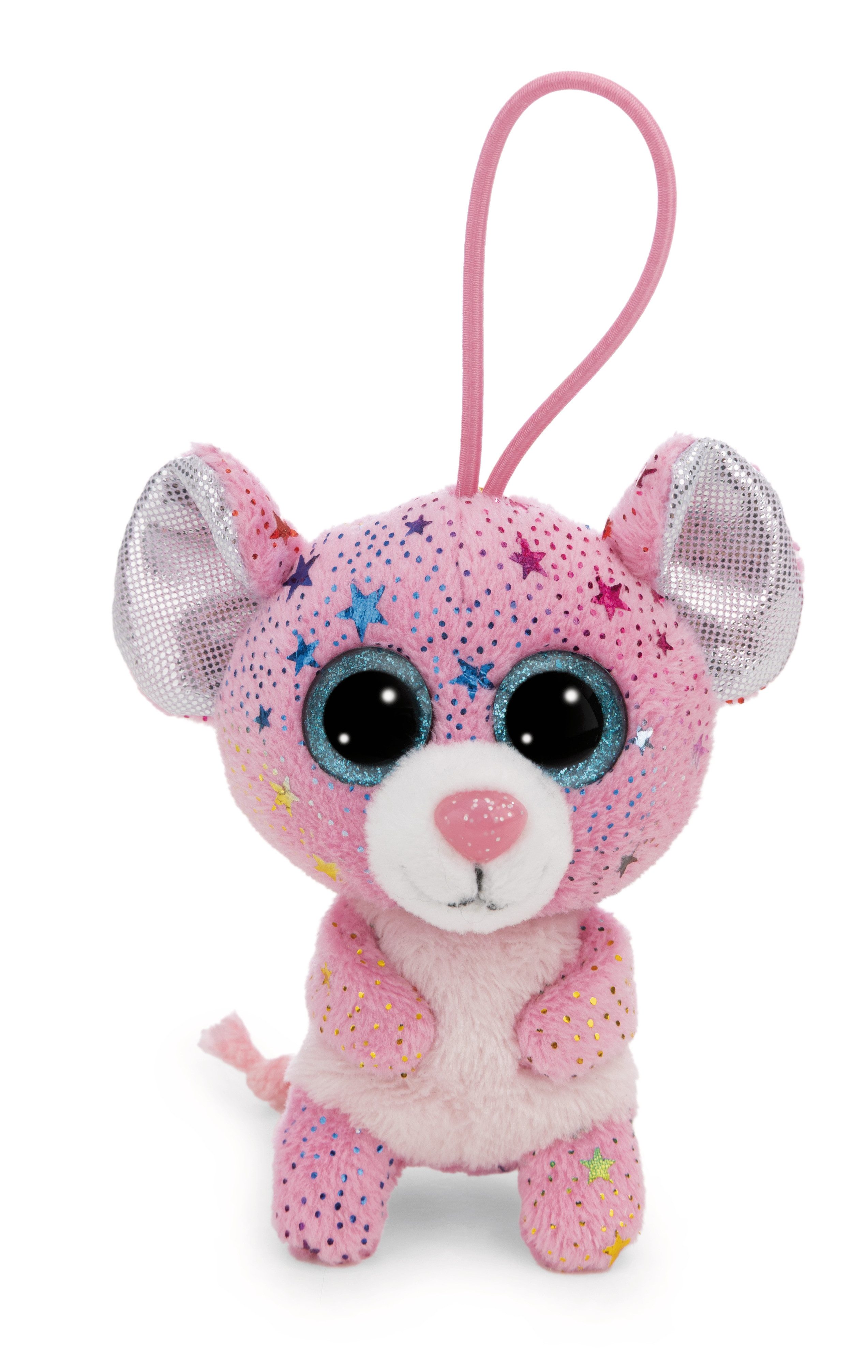 Nici Schultüte Glubschis Kuscheltier Anhänger 9 cm Maus Miss Mausie Schlüsselanhänger, als Back to School Geschenk, mit großen Glitzeraugen im Schulranzen