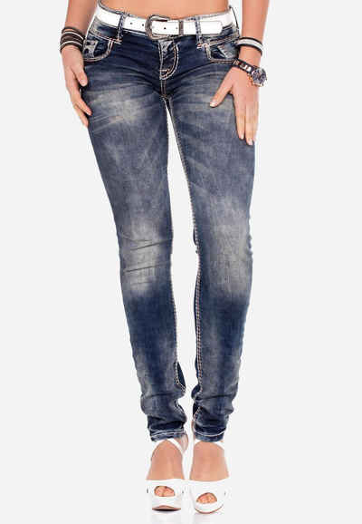 Cipo & Baxx Slim-fit-Jeans mit niedriger Taille in Straight Fit