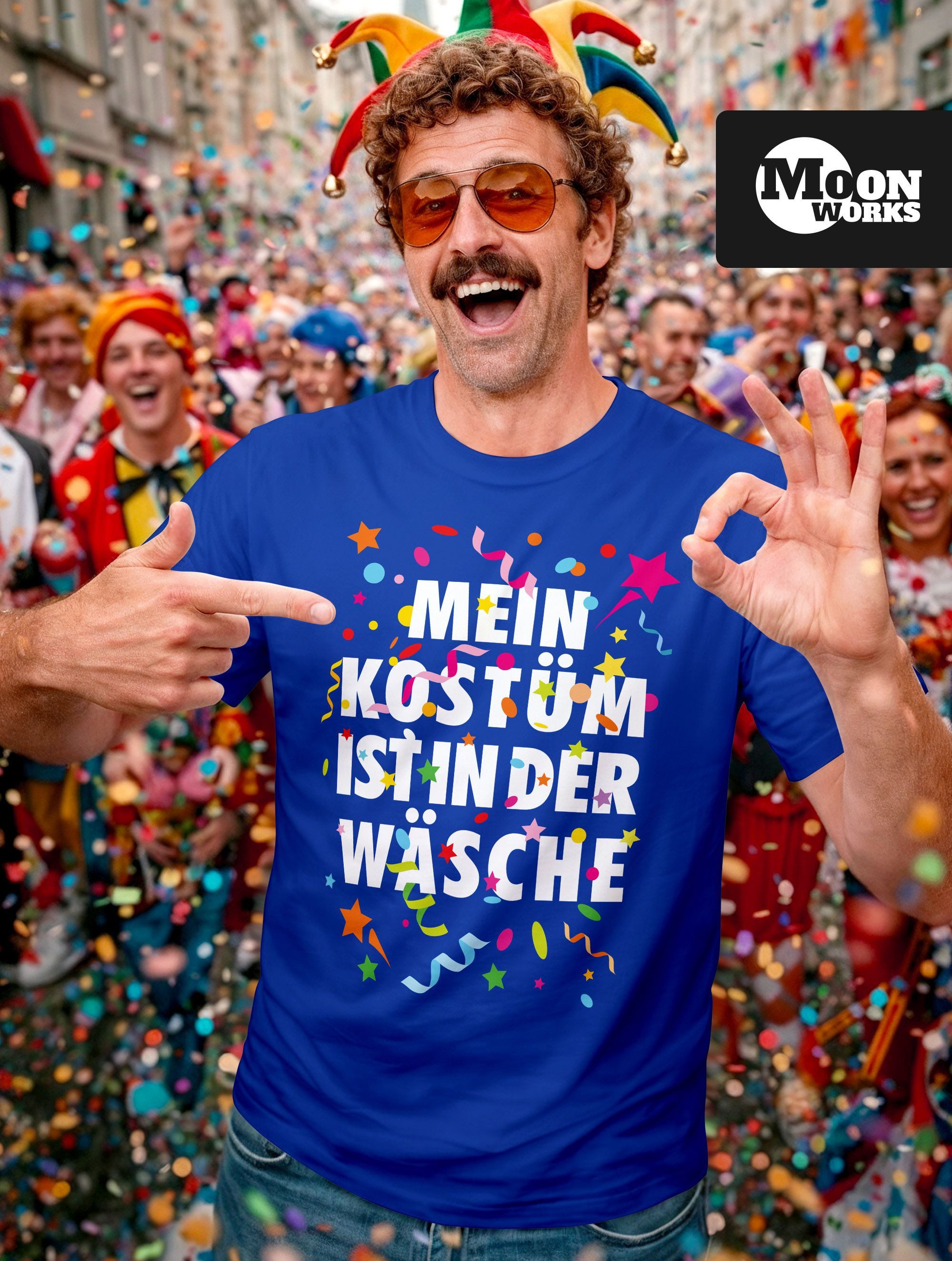 MoonWorks Print-Shirt Herren T-Shirt Fasching Karneval Kostüm Verkleidung L günstig online kaufen