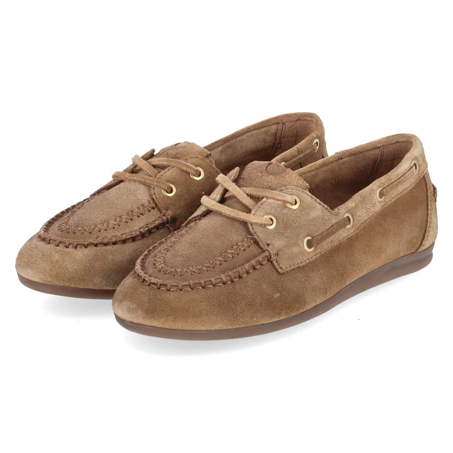 Palado Palado Mokassins / Bootsschuhe 6NU0381901 3300 Damen Rauleder brown Slipper