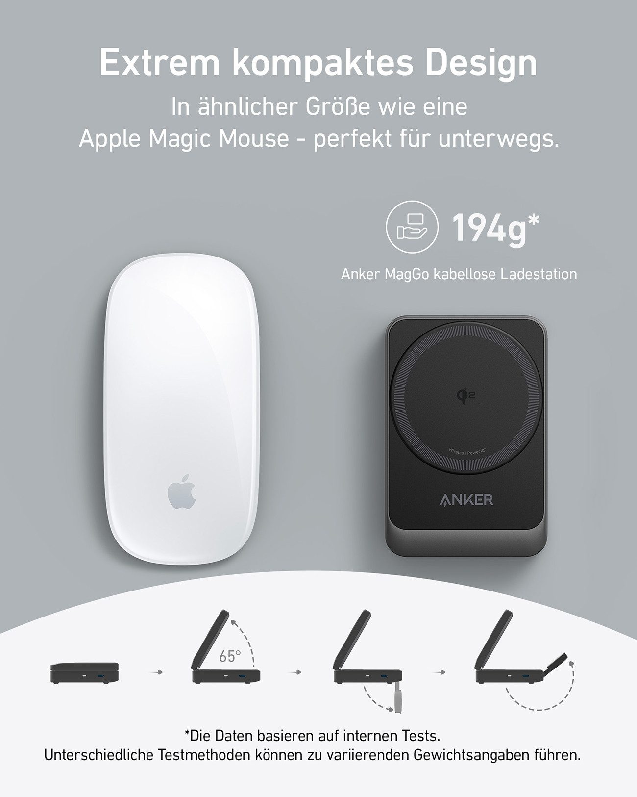Anker MagGo 3-in-1 Smartphone-Ladegerät (kabelloses Aufladen, Qi2-Technologie, 15W Ladepower, faltbar) – Bild 4 von 5