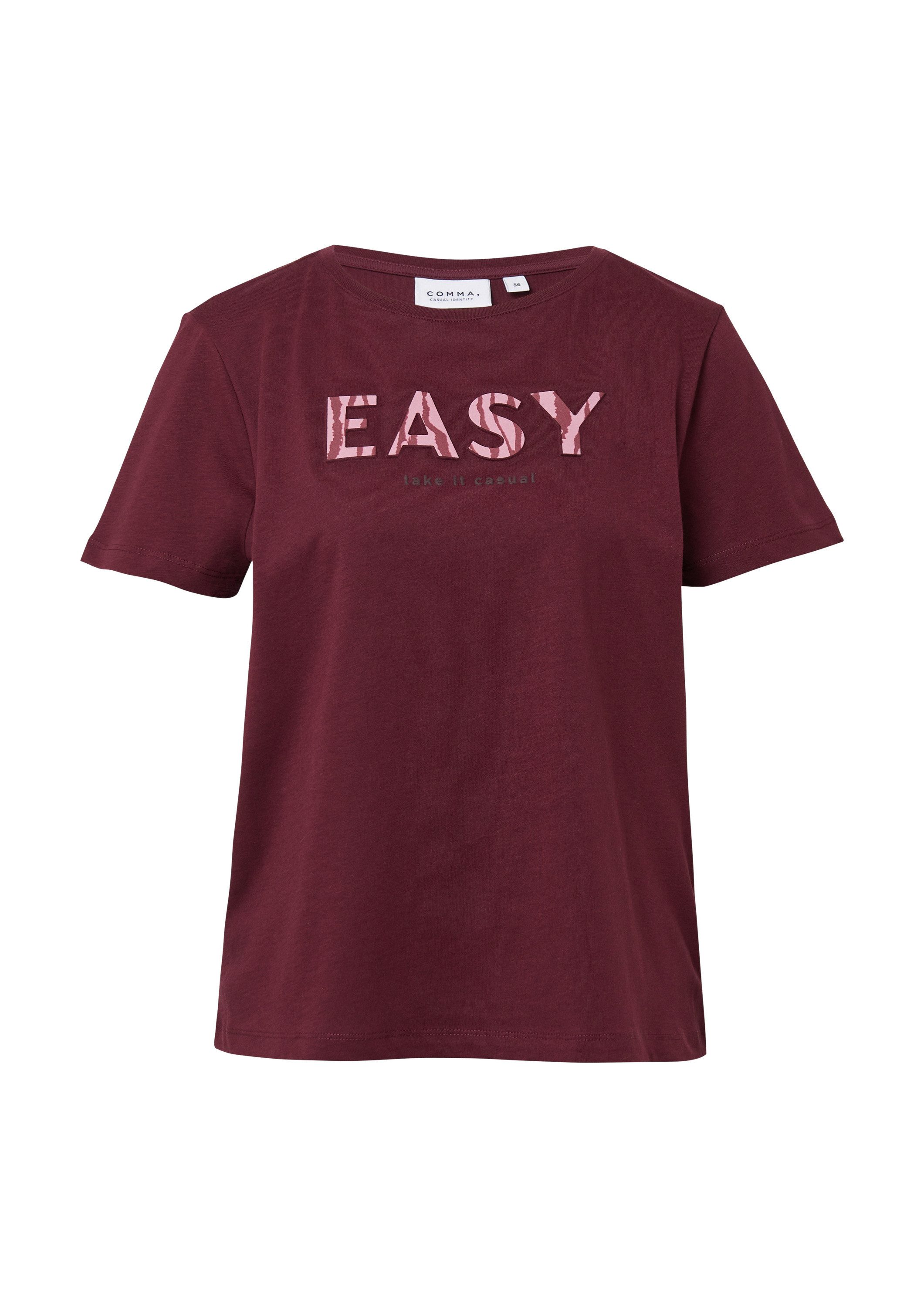 comma Kurzarmshirt T-Shirt T-Shirt mit Artwork günstig online kaufen