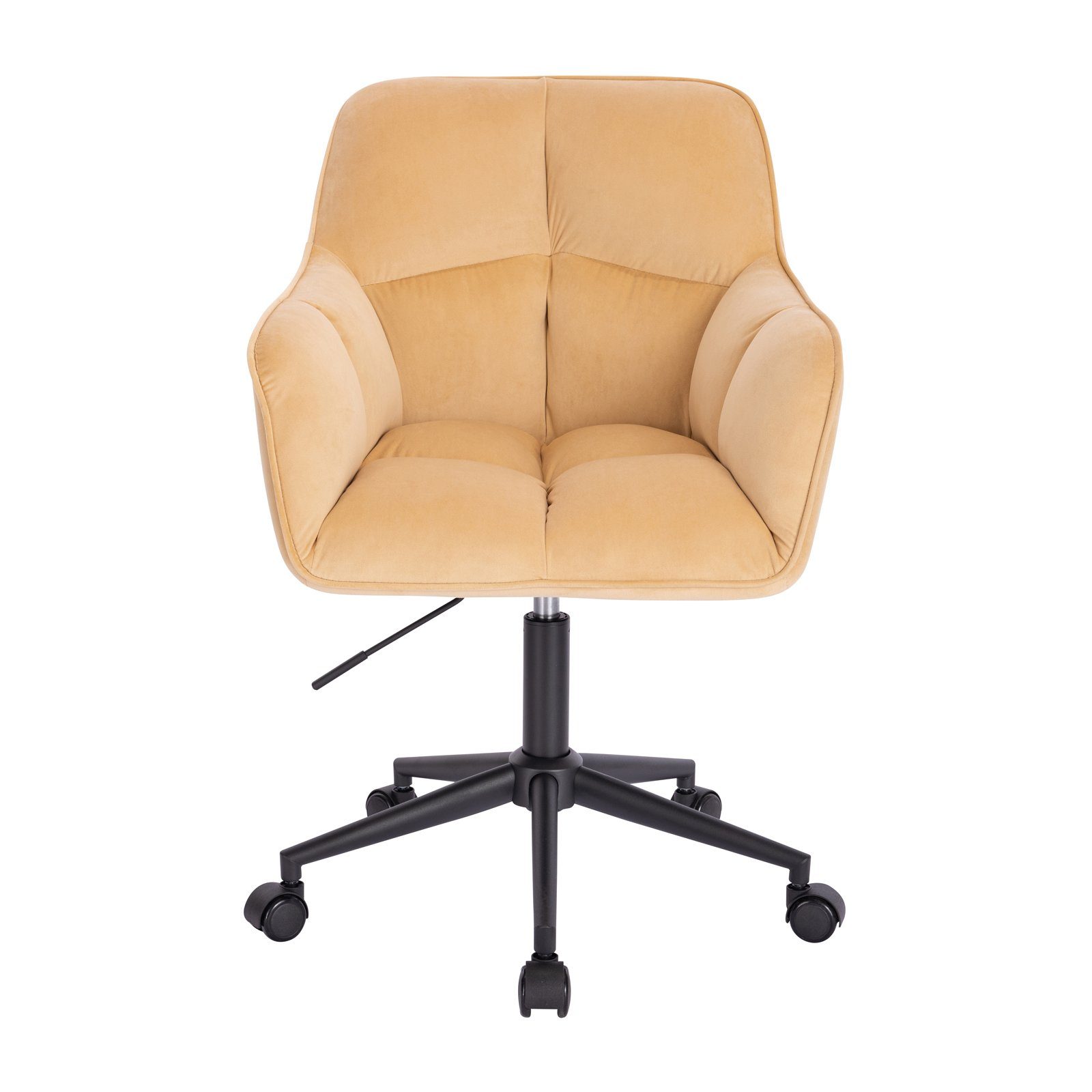 SVITA Schreibtischstuhl JERRY (1 St), Schminkstuhl, Drehsessel, höhenverstellbar, gepolstert, Samt, Beige
