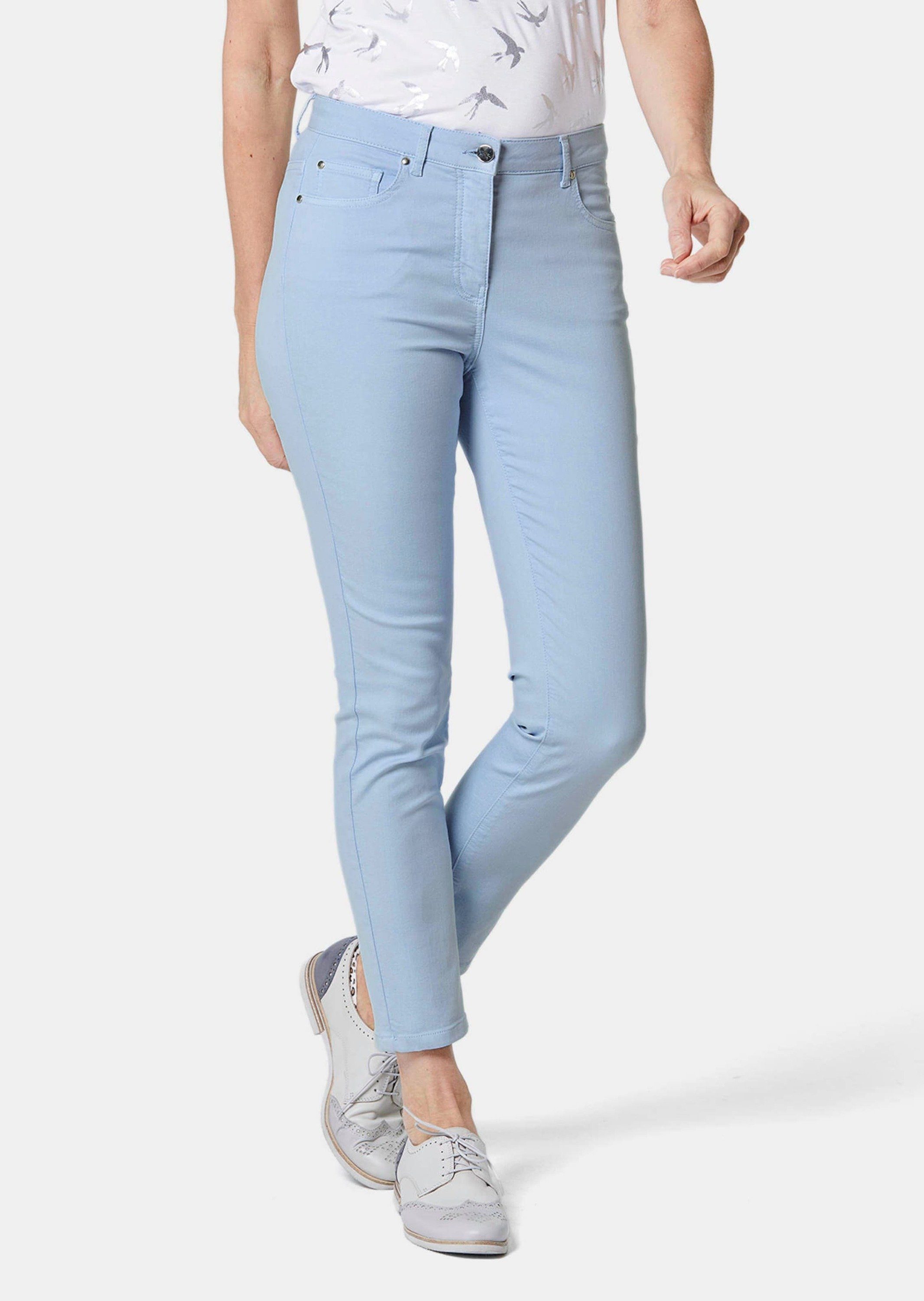 GOLDNER 7/8-Caprijeans Kurzgröße: Schmale Stretchhose BELLA Sommerliche, komfortable Skinny Fit Damenjeans