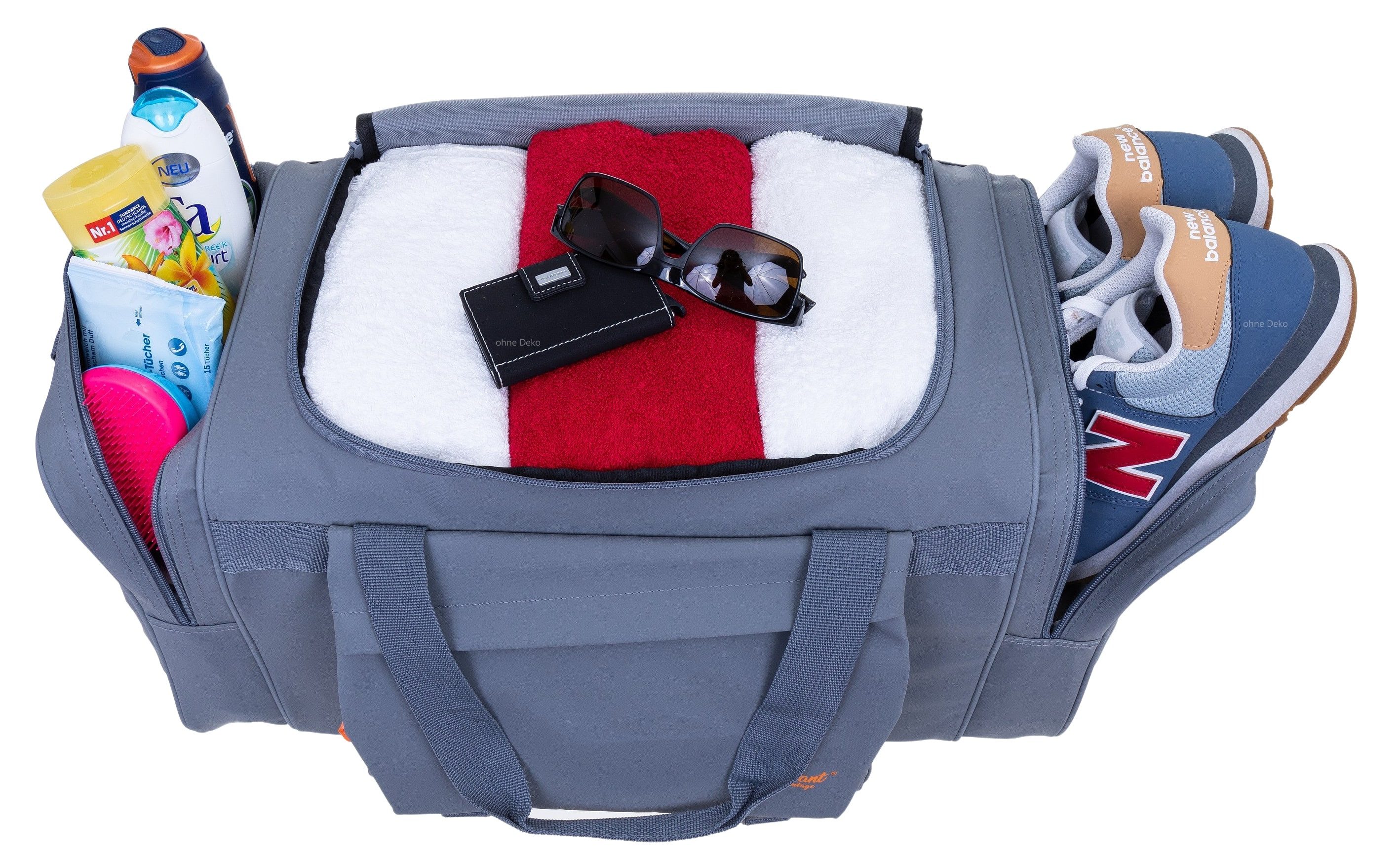 ELEPHANT Sporttasche Reisetasche Saunatasche Damen Herren aus Plane Tour 55 cm, 40 L Large wasserabweisend Sauna Reise Sport Tasche + Flasche