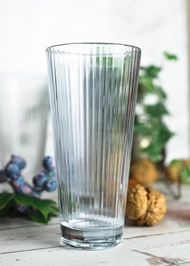 Sendez Longdrinkglas 6 Longdrinkgläser 400ml mit Relief Cocktailgläser Trinkgläser, Glas