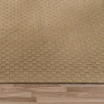 Teppich Jute Wohnzimmer Teppich Naturfaser Handgewebt Noppen, TT Home, Läufer, Höhe: 4 mm