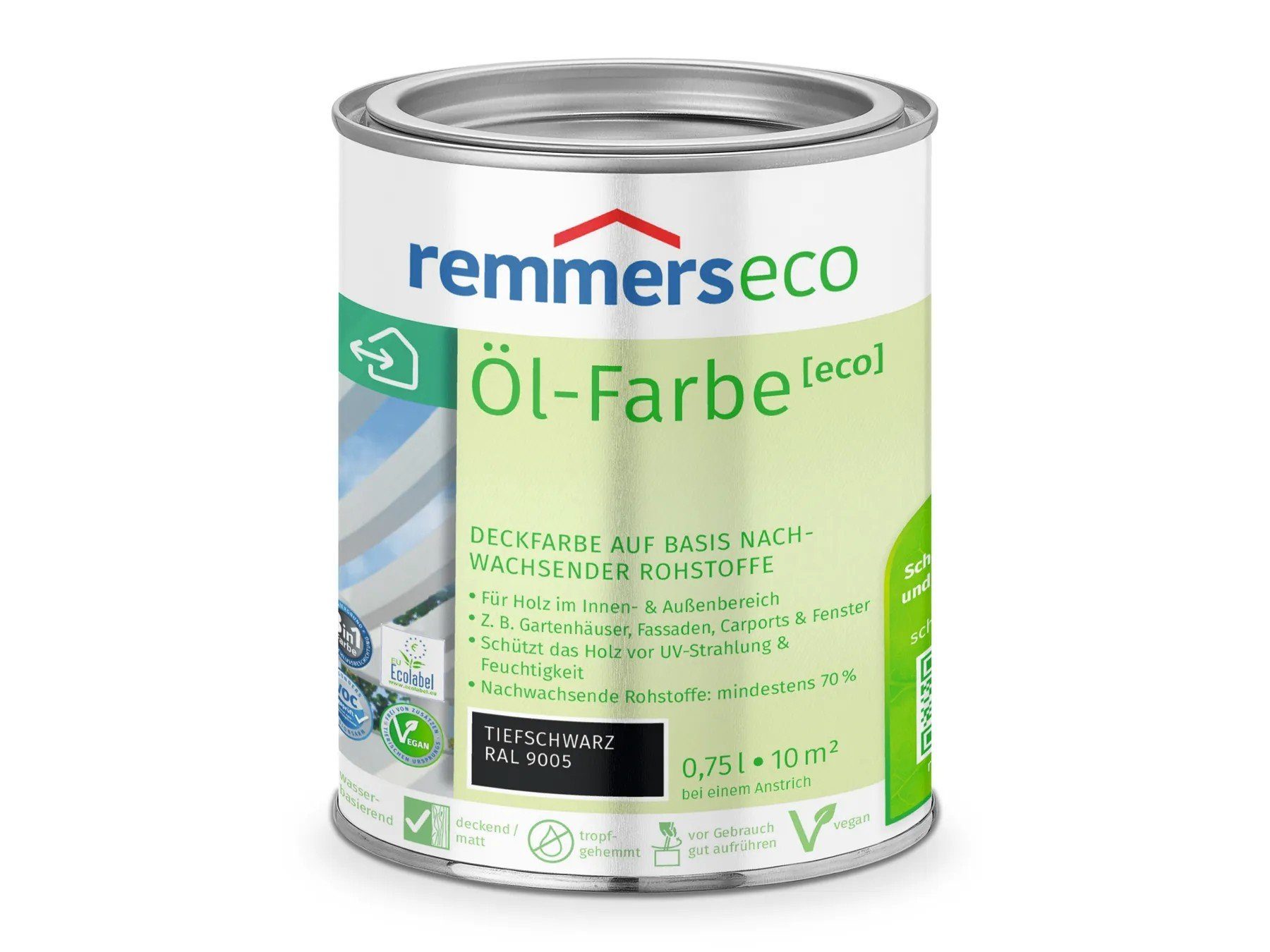 Remmers Holzöl Öl-Farbe [eco] tiefschwarz (RAL 9005)
