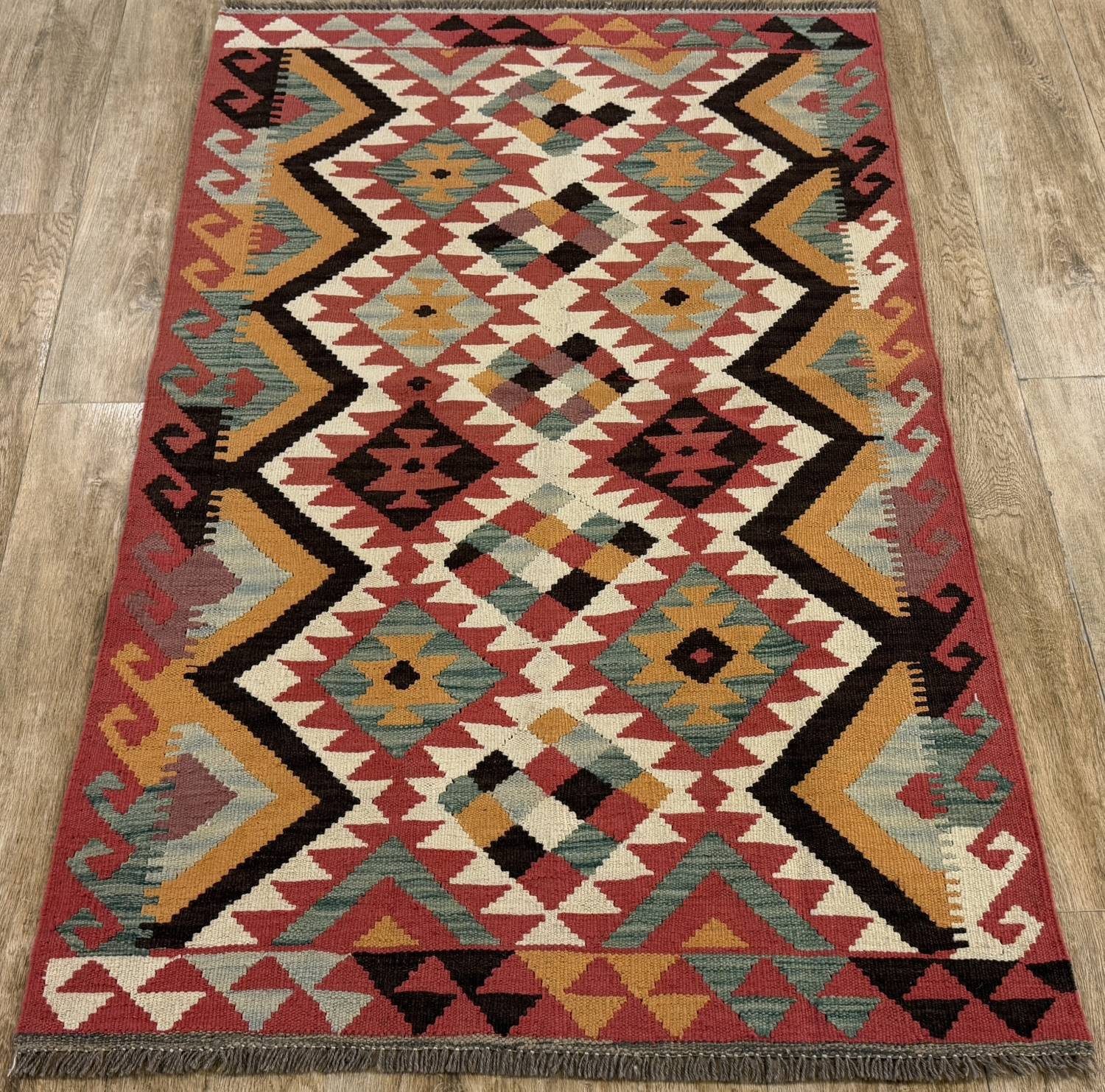 Rug Studios Teppich KELIM ORIGINAL HANDGEARBEITET, Rechteckig, Höhe: 5 mm, Handgefertigt, 96 x 152 cm, Multi