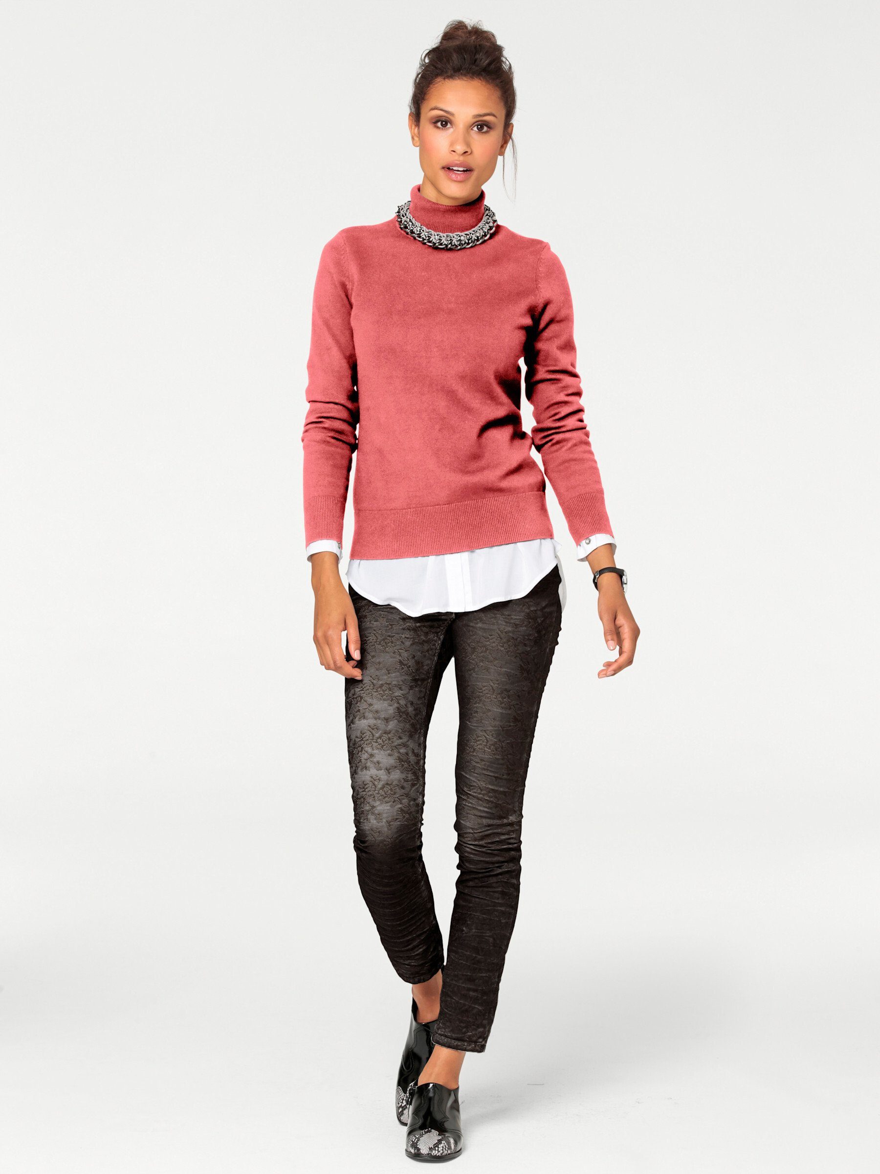 heine Strickpullover Rollkragen-Pullover Langarm Feinstrick