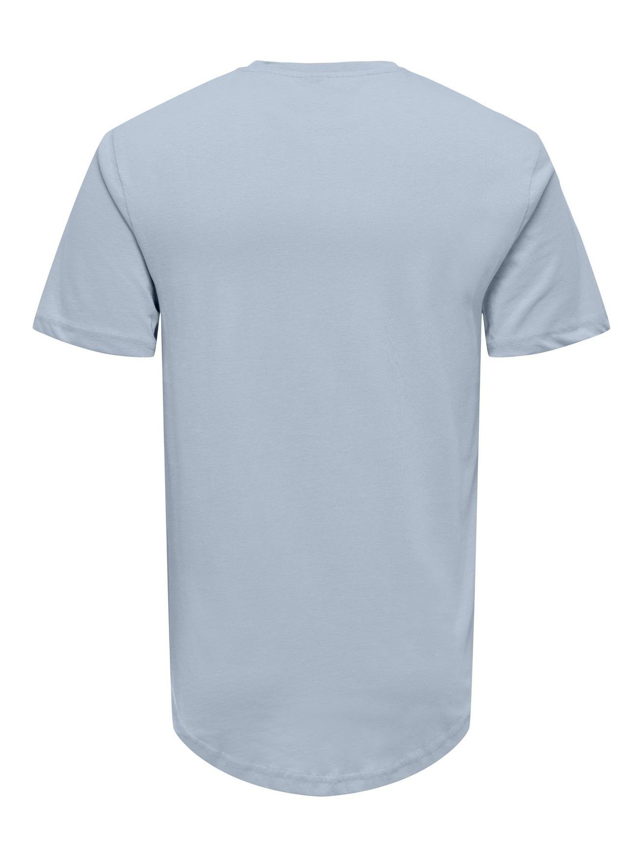 ONLY & SONS T-Shirt Rundhals Langes Hellblau Shirt (1-tlg) Kurzarm in 3971 Stretch Basic T-Shirt ONSMATT