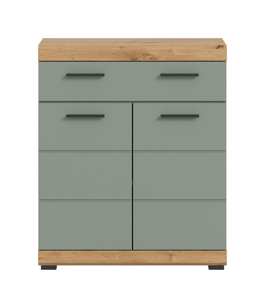 xonox.home Hochschrank Standschrank breit Scout, mit Schubkasten, Salbei / Artisan Eiche (1-St) Badmöbel, Badkombination