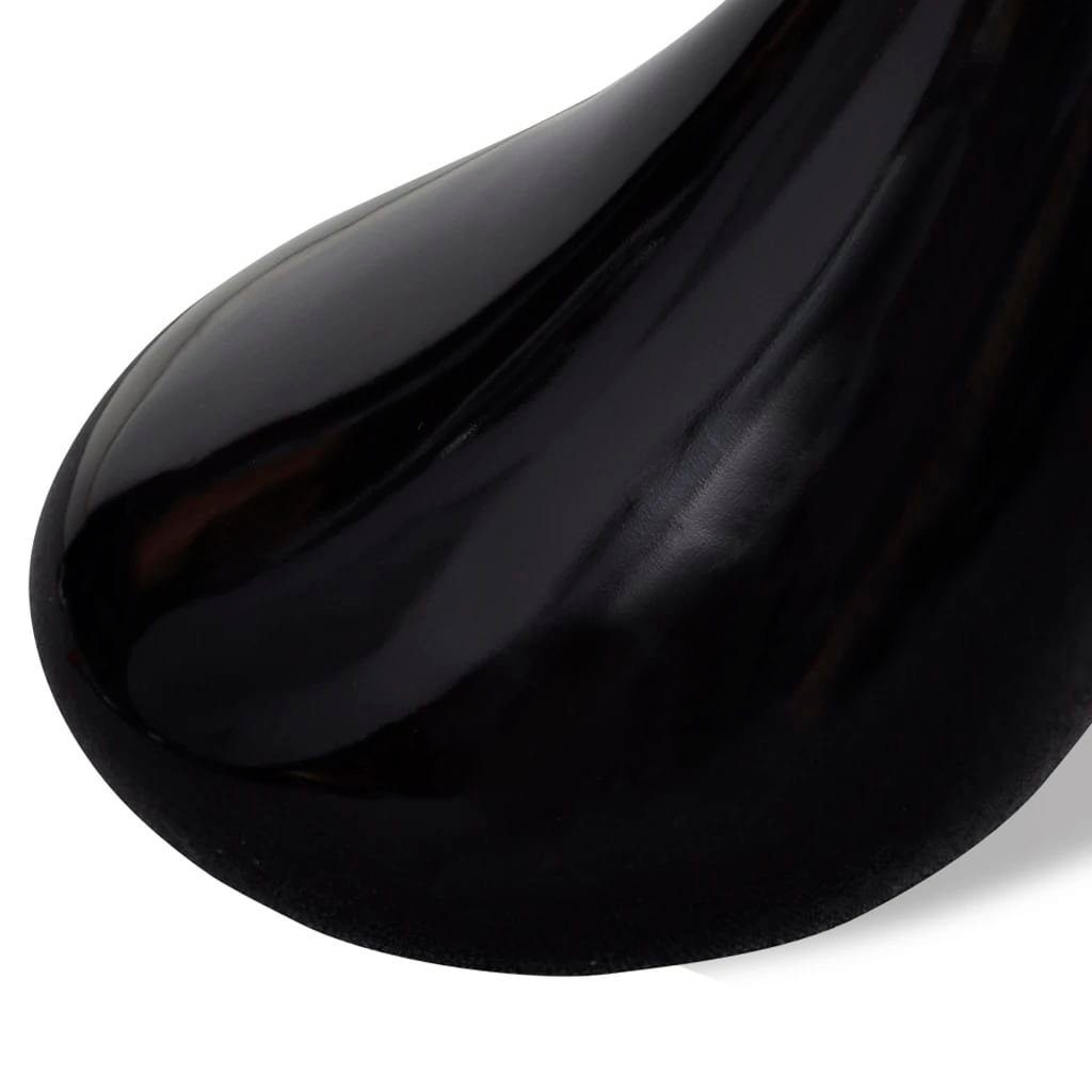 furnicato Glasplatte mit Couchtisch Hochglanz runder Schwarz