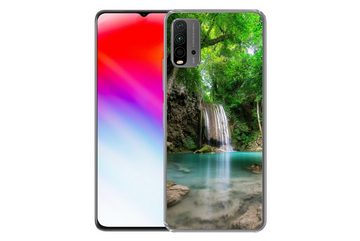 MuchoWow Handyhülle Dschungel - Wasserfall - Pflanzen - Wasser - Natur, Phone Case, Handyhülle Xiaomi Redmi 9T, Silikon, Schutzhülle