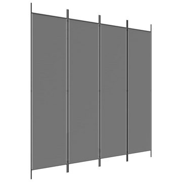 vidaXL Raumteiler 4-tlg Paravent Anthrazit 200x200 cm Stoff Spanische Wand Raumteiler