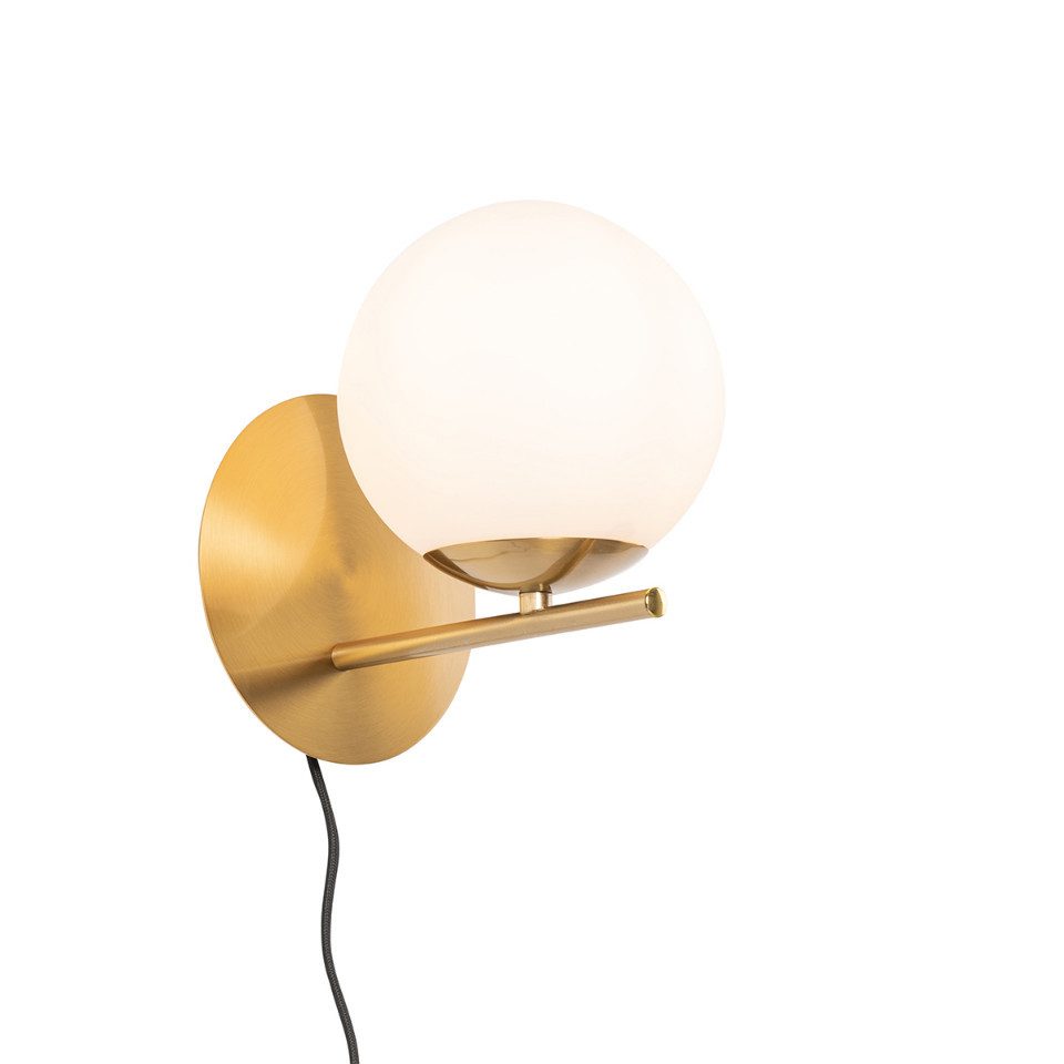 Qazqa Wandleuchte Flore, ohne Leuchtmittel, Warmweiß, QAZQA Wand­leuchte, e14, Gold, Stahl, Design