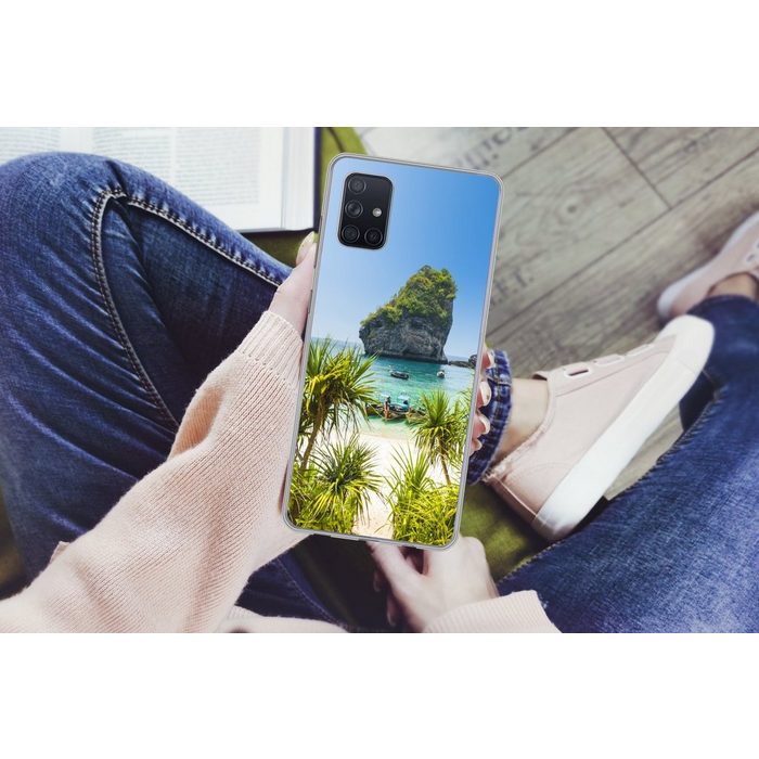 MuchoWow Handyhülle Gestrandete Longtailboote Phone Case Handyhülle Samsung Galaxy A71 Silikon Schutzhülle